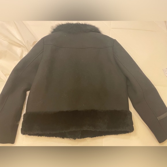 COACH Brand New Ladies WOOL SHEARLING COAT Jacket LEATHER TRIM Women large - Picture 14 of 14